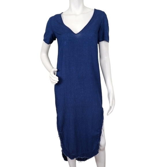 Zara Dresses & Skirts - Zara‎ Trafaluc Blue Denim Shirt Sleeve Dress Size XS